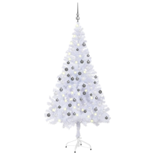 vidaXL műkarácsonyfa 230 ággal LED fényekkel és gömbökkel 120 cm  (3077664) műfenyő