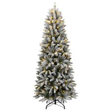 vidaXL műkarácsonyfa 300 LED-del és pelyhes hóval 180 cm (3315765) műfenyő