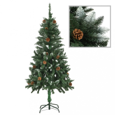 vidaXL Műkarácsonyfa fenyőtobozokkal és fehér csillámmal 150 cm (284317) karácsonyi dekoráció