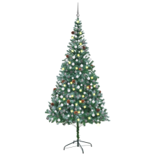 vidaXL műkarácsonyfa LED-del / gömbszettel / tobozzal 210 cm  (3077701) műfenyő
