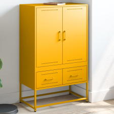 vidaXL mustársárga acél magasszekrény 68x39x111,5 cm bútor