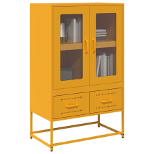 vidaXL mustársárga acél tálalószekrény 68x39x111,5 cm bútor