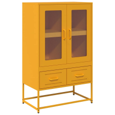 vidaXL mustársárga acél tálalószekrény 68x39x111,5 cm (853365) bútor