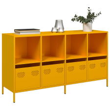 vidaXL mustársárga hidegen hengerelt acél tálalószekrény 135x39x73,5cm bútor
