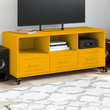 vidaXL mustársárga hidegen hengerelt acél TV-szekrény 100,5x39x43,5 cm bútor