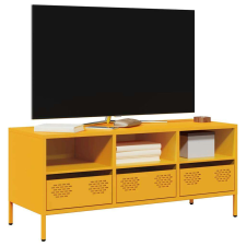 vidaXL mustársárga hidegen hengerelt acél TV-szekrény 101,5x39x43,5 cm bútor