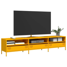 vidaXL mustársárga hidegen hengerelt acél TV-szekrény 202x39x43,5 cm bútor