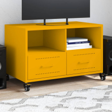 vidaXL mustársárga hidegen hengerelt acél TV-szekrény 68x39x43,5 cm bútor