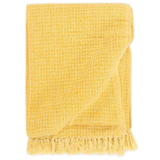 vidaXL mustársárga pamutpléd 125 x 150 cm lakástextília