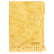 vidaXL mustársárga pamutpléd 160 x 210 cm lakástextília