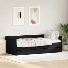 vidaXL Napágy Fekete tölgy Szerelt fa 90 x 200 cm Tartós Napágy ágy és ágykellék