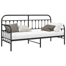 vidaXL Napágykeret Fekete 75x190 cm Acél (42002628) ágy és ágykellék