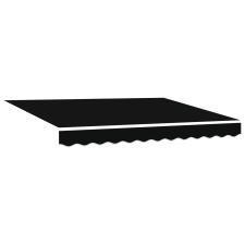 vidaXL Napellenző Csere Szövet 3.5x2 m Vázhoz - Fekete (42000542) kerti bútor