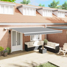 vidaXL Napernyő Kézi Fehér 5 x 3 m Fém kerti bútor