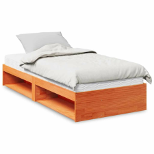 vidaXL nappali ágy matraccal viaszbarna 100x200 cm tömör fa fenyőfa ágy és ágykellék