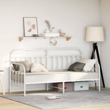  vidaXL Nappali ágykeret Fehér 75 x 190 cm Porszórt acél ágy és ágykellék