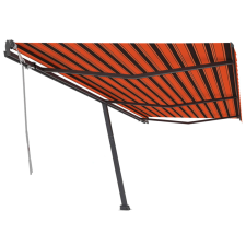 vidaXL narancs-barna kézzel kihúzható póznás napellenző 600 x 300 cm (3069800) kerti bútor
