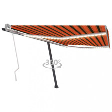 vidaXL narancs és barna kézzel kihúzható LED-es napellenző 450 x 350 cm kerti bútor