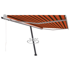 vidaXL narancssárga-barna automata póznás napellenző 450 x 300 cm kerti bútor