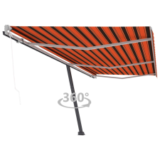 vidaXL narancssárga-barna automata póznás napellenző 600 x 300 cm kerti bútor