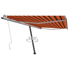 vidaXL narancssárga-barna kézzel kihúzható póznás napellenző 450x300cm kerti bútor