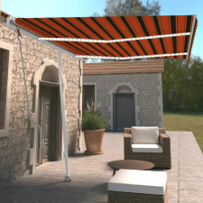 vidaXL narancssárga-barna szélérzékelős és LED-es napellenző 350x250cm kerti bútor