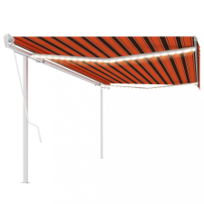 vidaXL narancssárga-barna szélérzékelős és LED-es napellenző 5 x 3,5 m kerti bútor