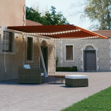 vidaXL Narancssárga-barna szélérzékelős és led-es napellenző 600x300cm kerti bútor