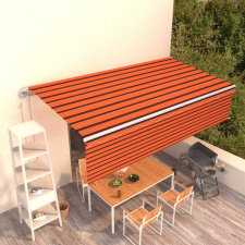 vidaXL narancssárga és barna automata napellenző redőnnyel 6 x 3 m kerti bútor