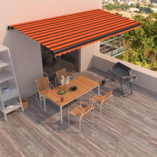 vidaXL narancssárga és barna kézzel kihúzható napellenző 600 x 350 cm kerti bútor