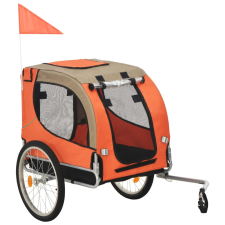 vidaXL narancssárga és barna kutyaszállító kerékpár-utánfutó kisállatfelszerelés