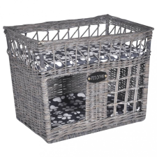vidaXL Négyzet alakú fűzfa macskabútor kisállatház/ágy/kaparóoszlop párnával szállítóbox, fekhely macskáknak