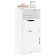vidaXL ODDA tömörfa fenyőfa oldalsó szekrény fiókkal fehér 40x24x79 cm bútor