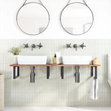 vidaXL olajbevonatú tömör akácfa fürdőszobapult 120 x 50 x 2 cm (3279696) fürdőszoba bútor