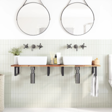 vidaXL olajbevonatú tömör akácfa fürdőszobapult 160 x 40 x 2 cm (3279692) fürdőszoba bútor