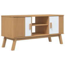vidaXL OLDEN fehér és barna tömör fenyőfa TV-szekrény 114x43x57 cm (358602) bútor