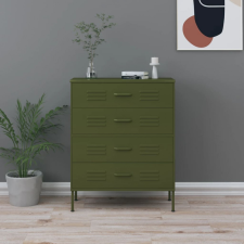 vidaXL olívazöld acél fiókos szekrény 80 x 35 x 101,5 cm bútor