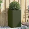 vidaXL Olívazöld hidegen hengerelt acél növénytartó 42x38x75 cm