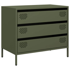 vidaXL olívazöld hidegen hengerelt acél tálalószekrény 68x39x58,5 cm (851296) bútor