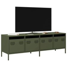 vidaXL olívazöld hidegen hengerelt acél TV-szekrény 135x39x43,5 cm bútor