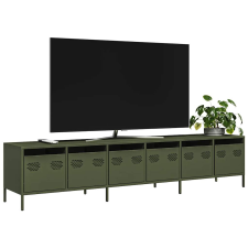 vidaXL olívazöld hidegen hengerelt acél TV-szekrény 202x39x43,5 cm bútor