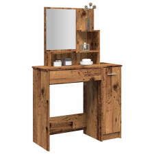 vidaXL öltözőasztal tükörrel régi fa 86,5x35x136 cm bútor