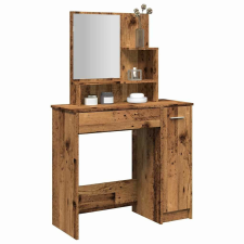 vidaXL öltözőasztal tükörrel régi fa 86,5x35x136 cm bútor
