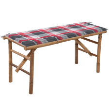 vidaXL összecsukható bambusz kerti pad párnával 118 cm kerti bútor