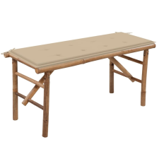 vidaXL összecsukható bambusz kerti pad párnával 118 cm kerti bútor