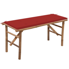 vidaXL összecsukható bambusz kerti pad párnával 118 cm kerti bútor