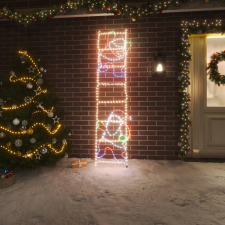 vidaXL összecsukható Mikulás a létrán figura 552 LED-del 50 x 200 cm karácsonyi dekoráció