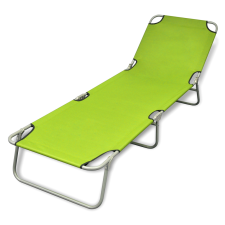 vidaXL Összecsukható napozóágy állítható háttámlával alma zöld színű kerti bútor