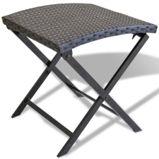 vidaXL összecsukható poly rattan szék fekete kerti bútor