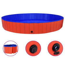 vidaXL összehajtható piros PVC kutyamedence 300 x 40 cm kutyafelszerelés